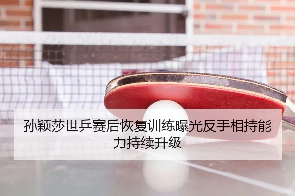 孙颖莎世乒赛后恢复训练曝光反手相持能力持续升级